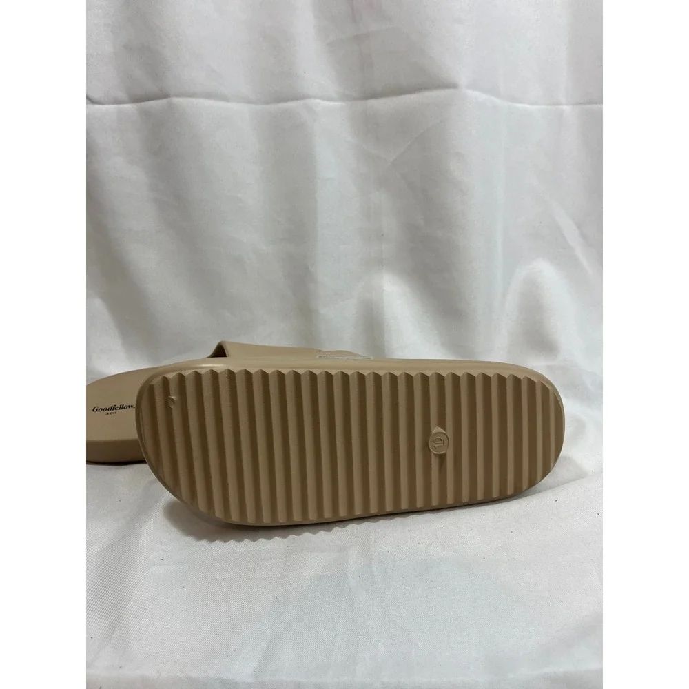 Goodfellow & Co Mens Slide Sandals Tan Beige Comfort Contour Footbed Size 10 NEW